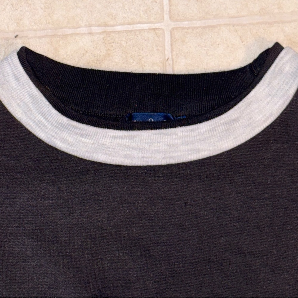 Colorblock Crewneck Sweatshirt - Black, Heather Gray & Teal - Picture 3 of 6